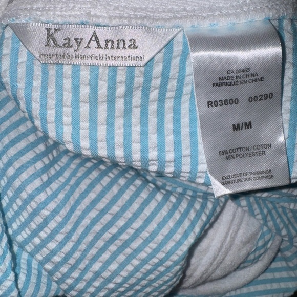 Blue and White Pajamas with Full-Length Design and Relaxed Fit - Picture 8 of 8